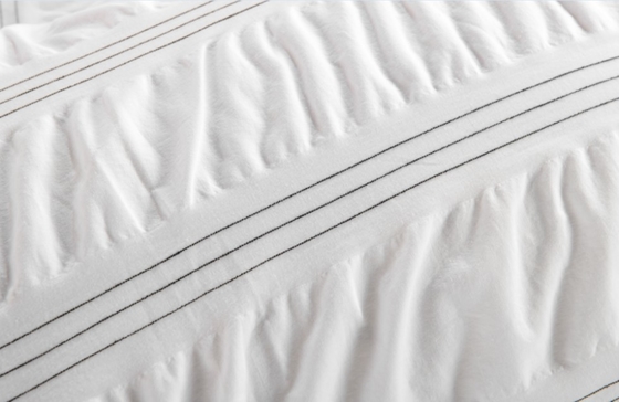 Seersucker Cotton Recykling Polyester Duvet Set Trwałe Białe Pokrycie Duvet King