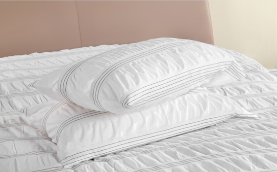 Seersucker Cotton Recykling Polyester Duvet Set Trwałe Białe Pokrycie Duvet King