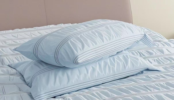 Seersucker Cotton Recykling Polyester Duvet Set Trwałe Jasnobrązowe Pokrycie Duvet King