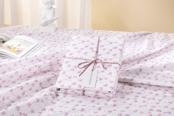 Różowa, kwiatowa, bawełniana, zrównoważona, domowa obruszka 60x90 60x120