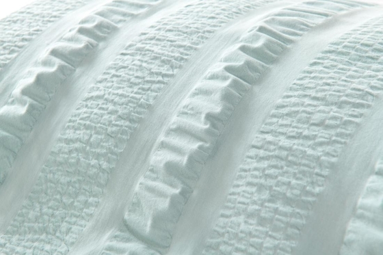 Białe poduszki Seersucker Wielkość królowa Trwałe Świetlnie zielone poduszki